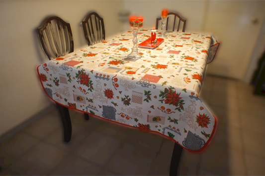 Mantel de Mesa Navideño Flor Roja