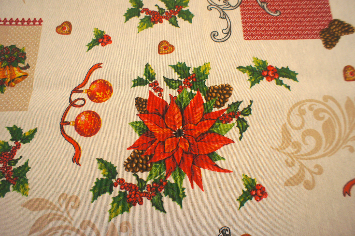 Mantel de Mesa Navideño Flor Roja