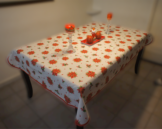 Mantel de Mesa Navideño Floreado
