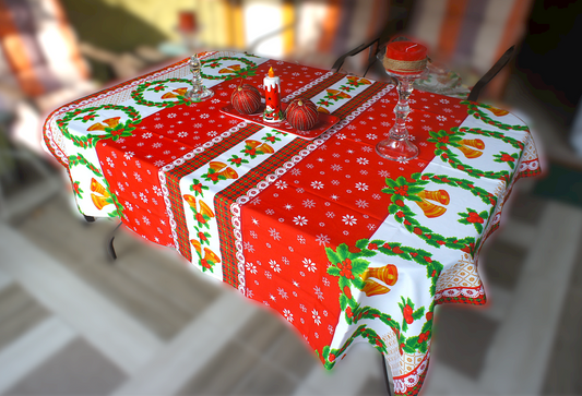 Mantel de Mesa Navideño Campanas