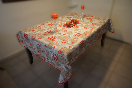 Mantel de Mesa Navideño Pinos Rojos