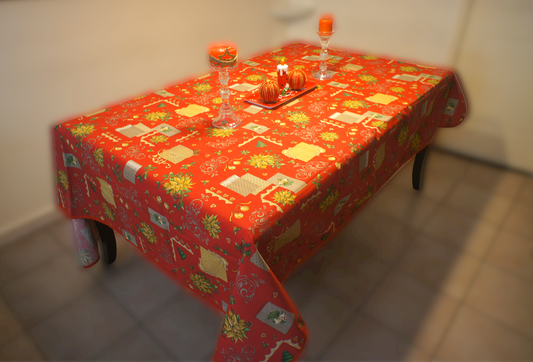 Mantel de Mesa Navideño Rojo