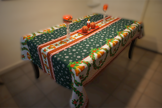 Mantel de Mesa Navideño Verde