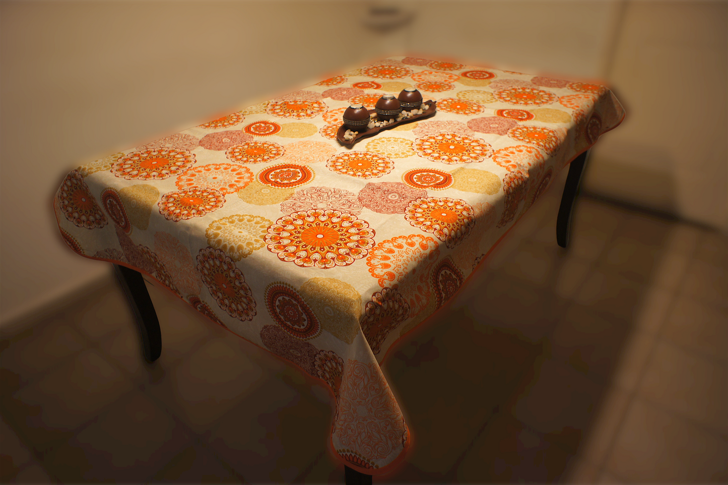 Mantel de Mesa Mandalas Salmón